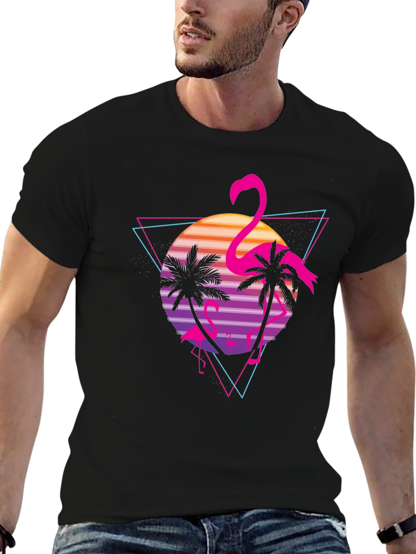 Retro Flamingo Sunset T-Shirt