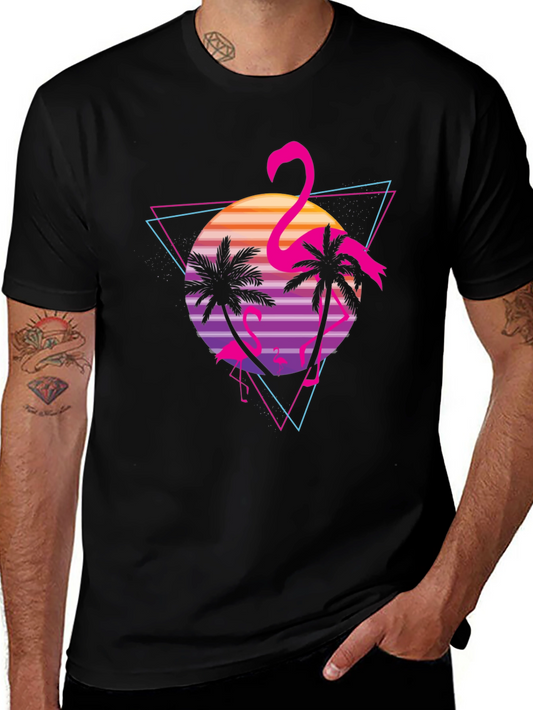 Retro Flamingo Sunset T-Shirt