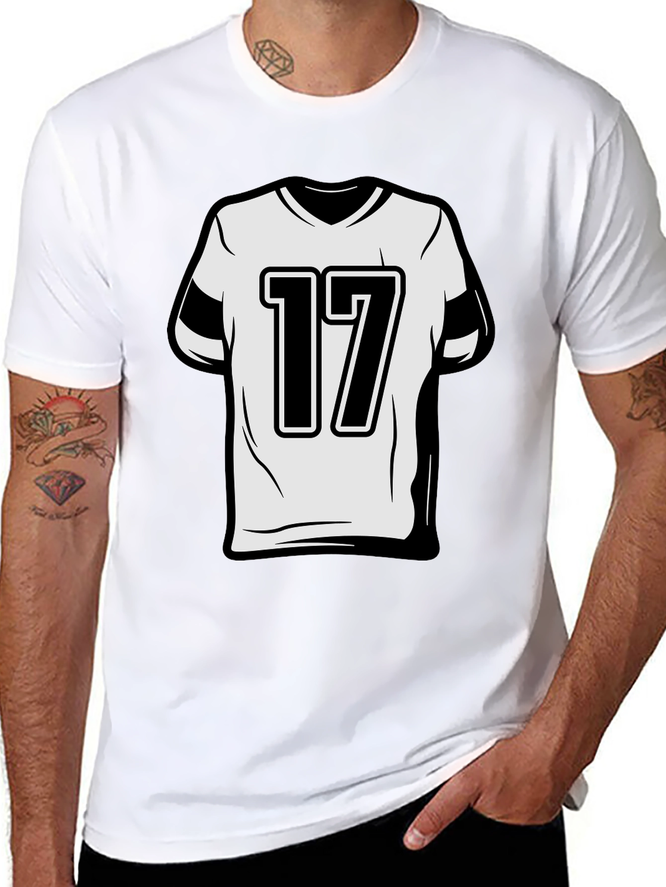 Number 17 Graphic Tee - Sporty Style