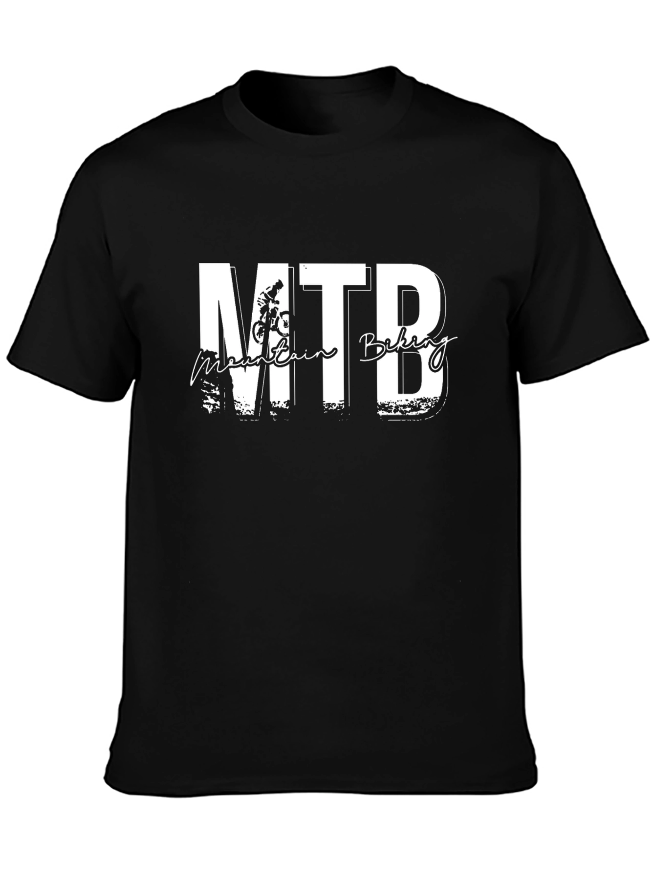 MTB Mountain Biking Black Graphic Tee