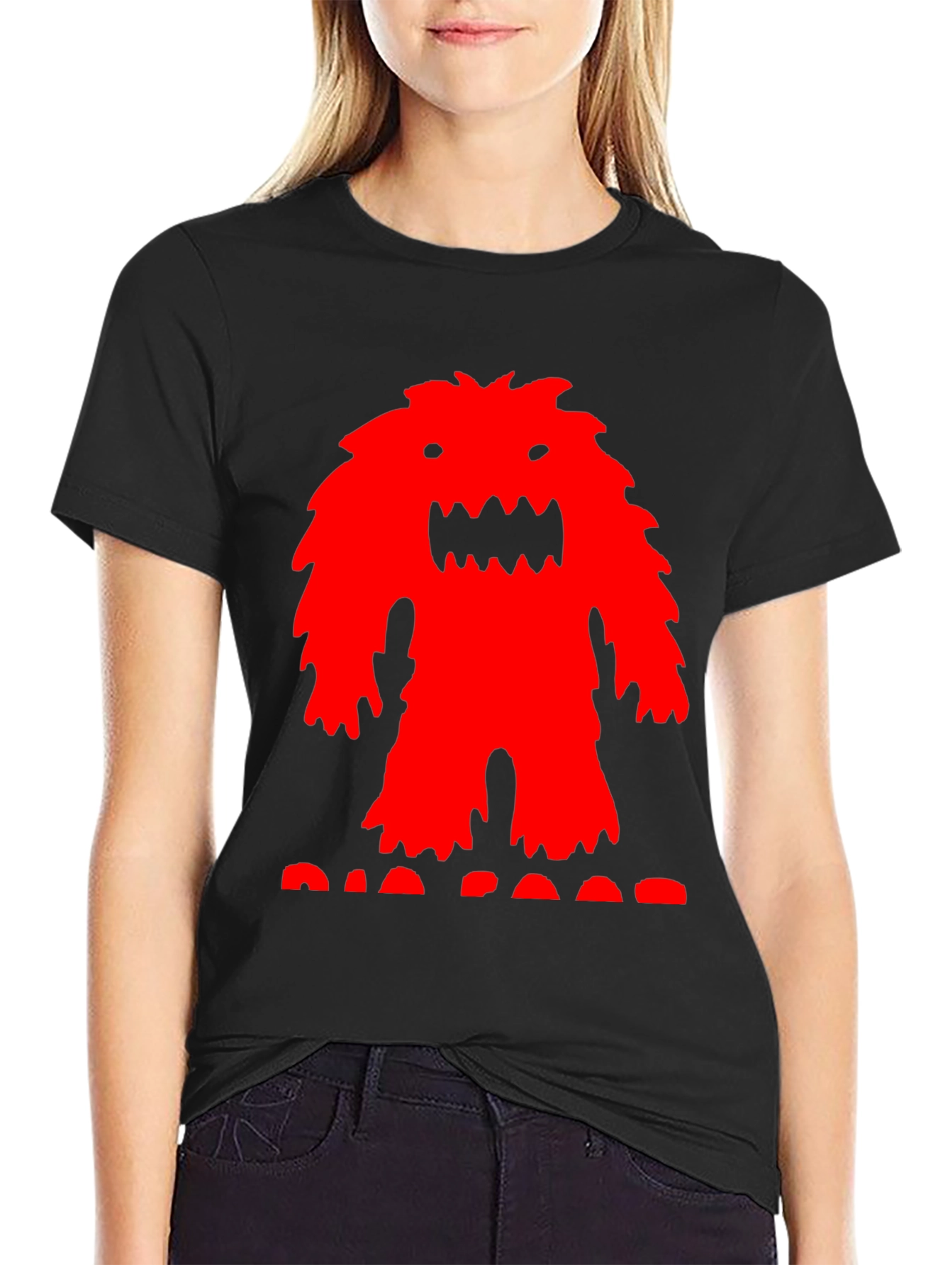 Red Monster Graphic T-Shirt - Mens Black Tee