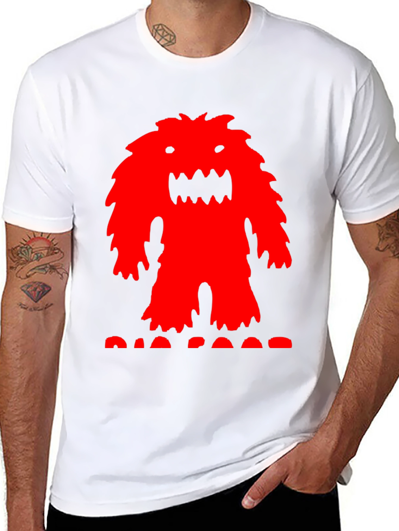 Red Monster Graphic T-Shirt - Mens Black Tee