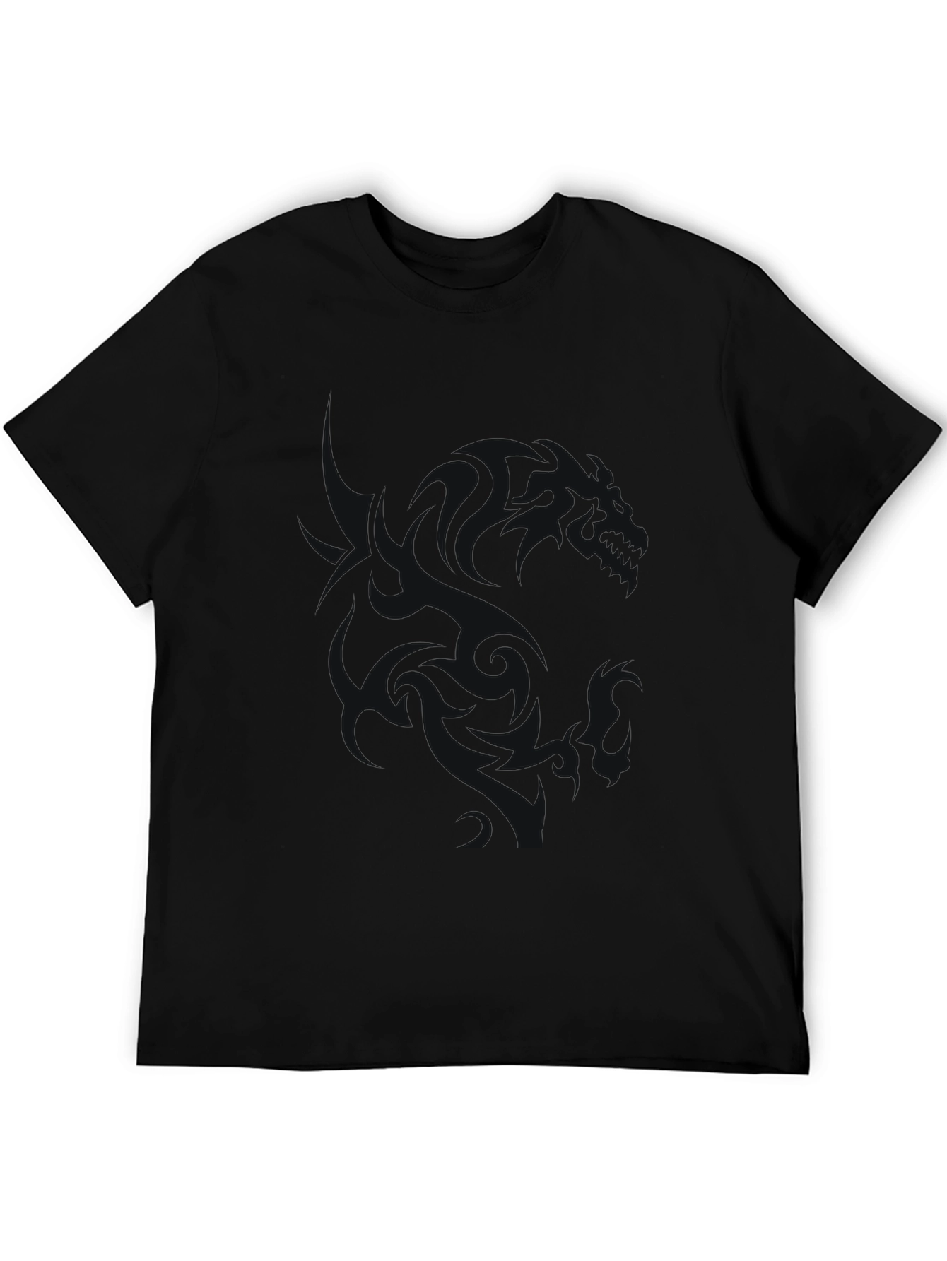Mens Black Graphic T-Shirt - Casual Style