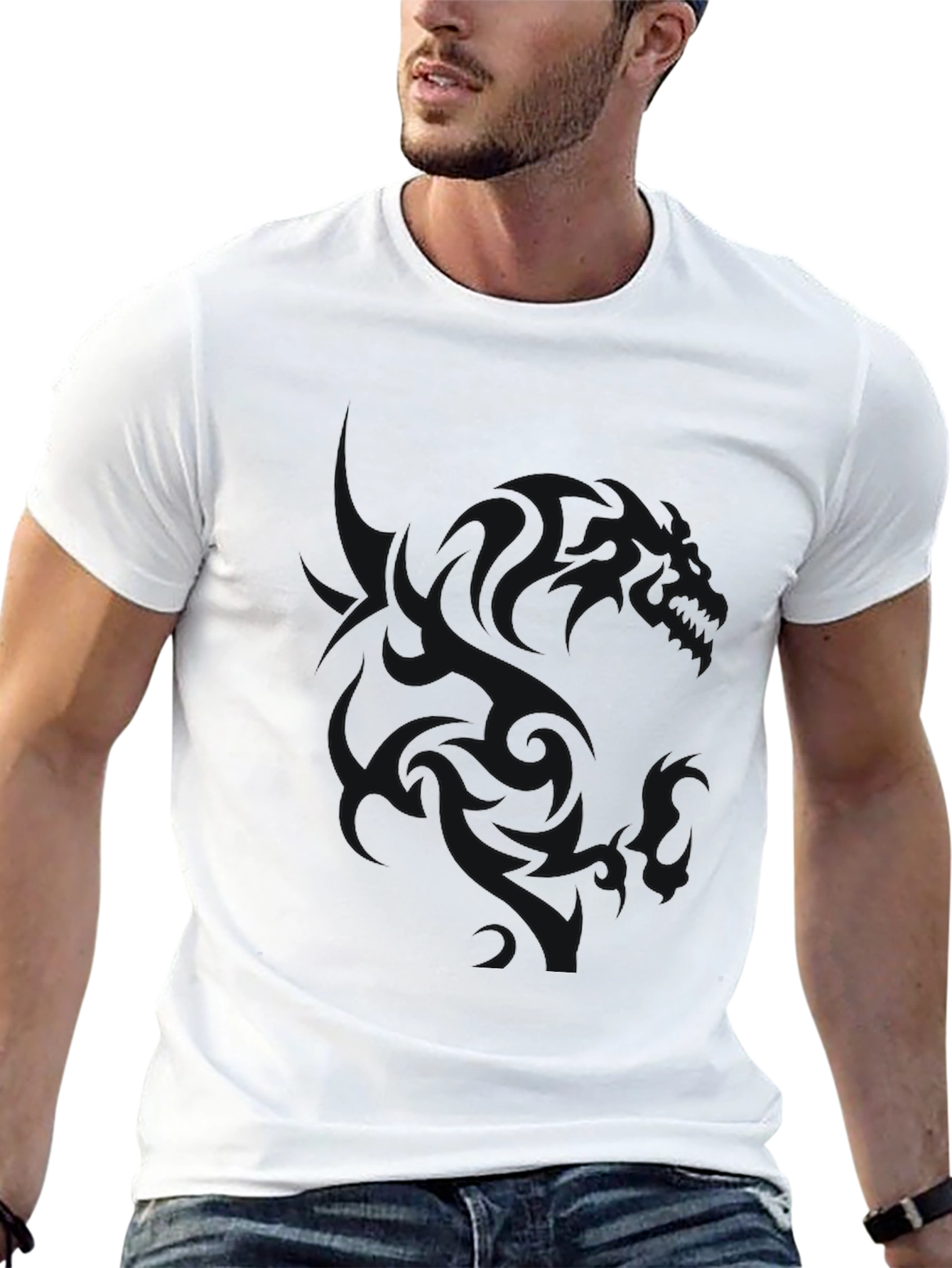 Mens Black Graphic T-Shirt - Casual Style