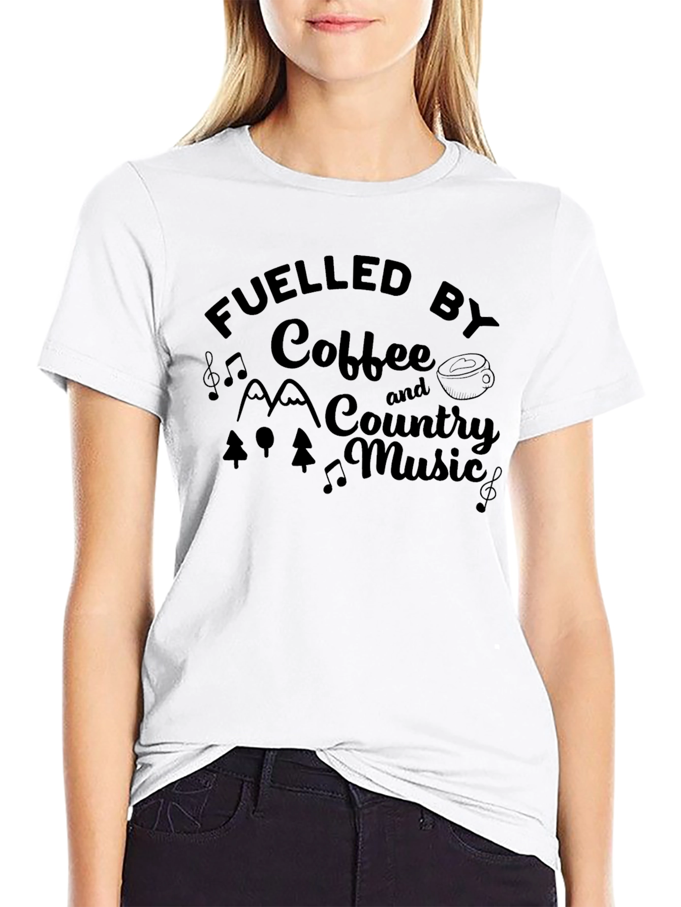 Fuelled By Coffee & Country Music Graphic T-Shirt