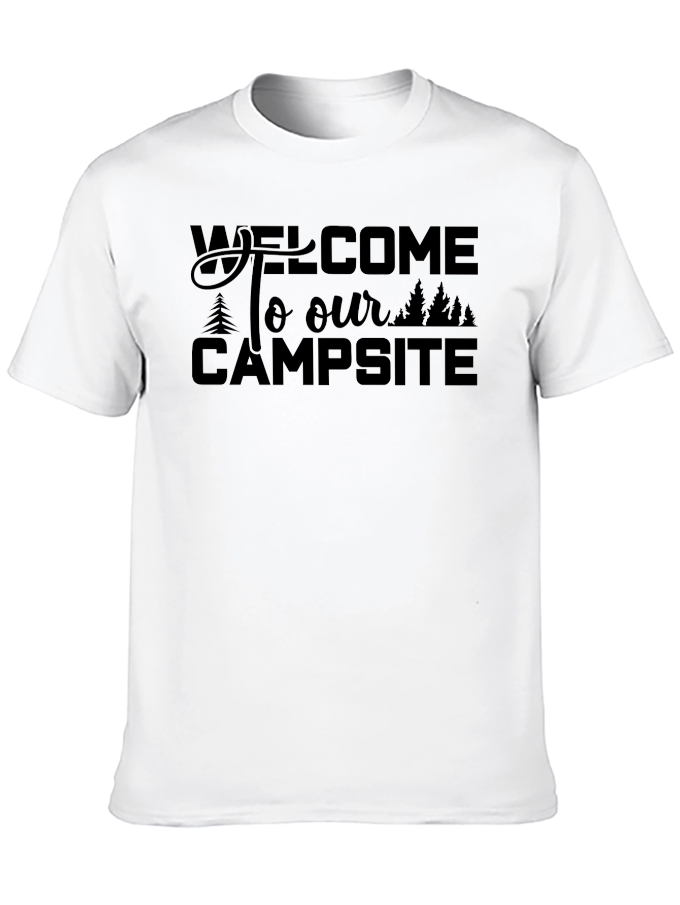 Welcome To Our Campsite Black Graphic T-Shirt