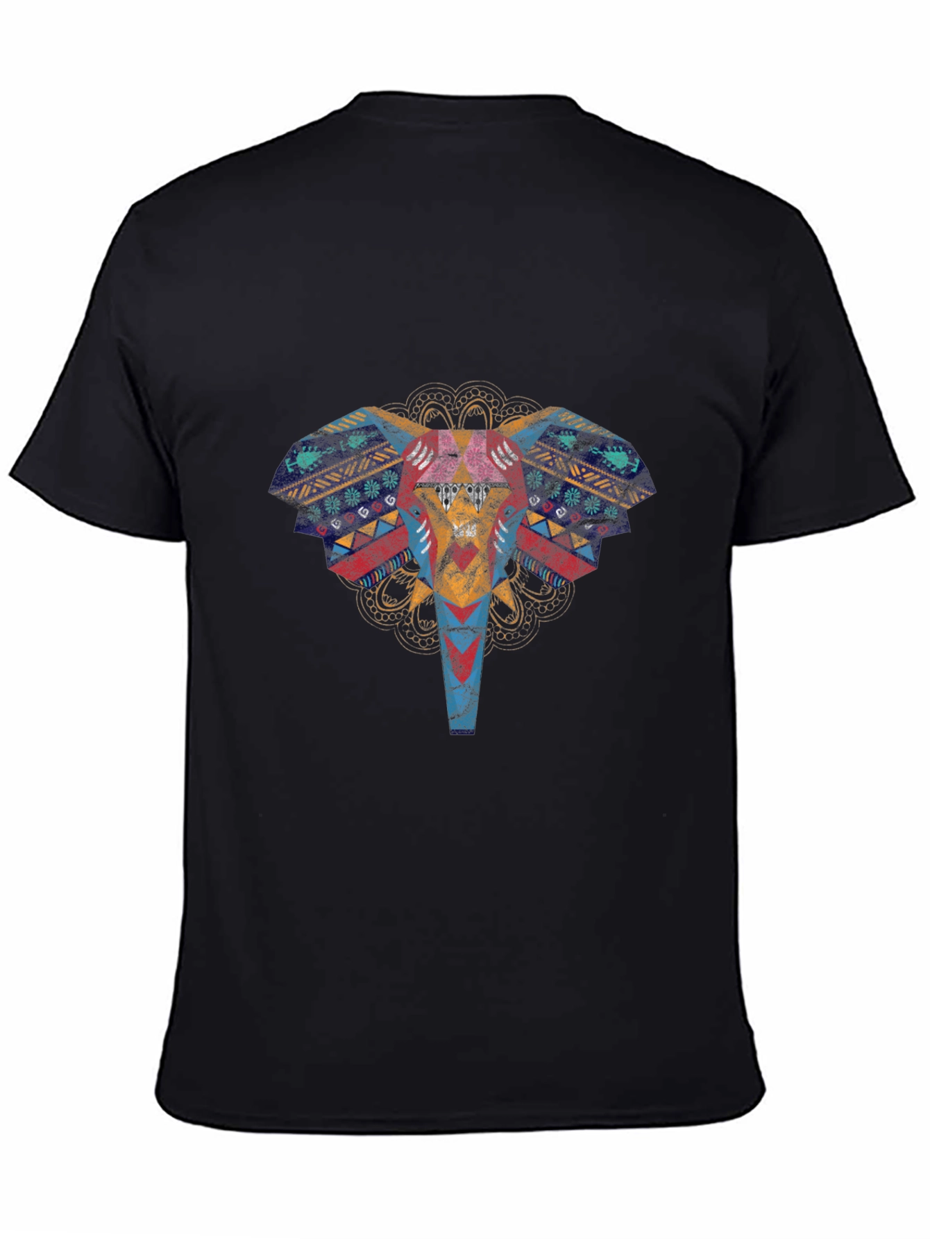 Elephant Graphic Print T-Shirt - Black