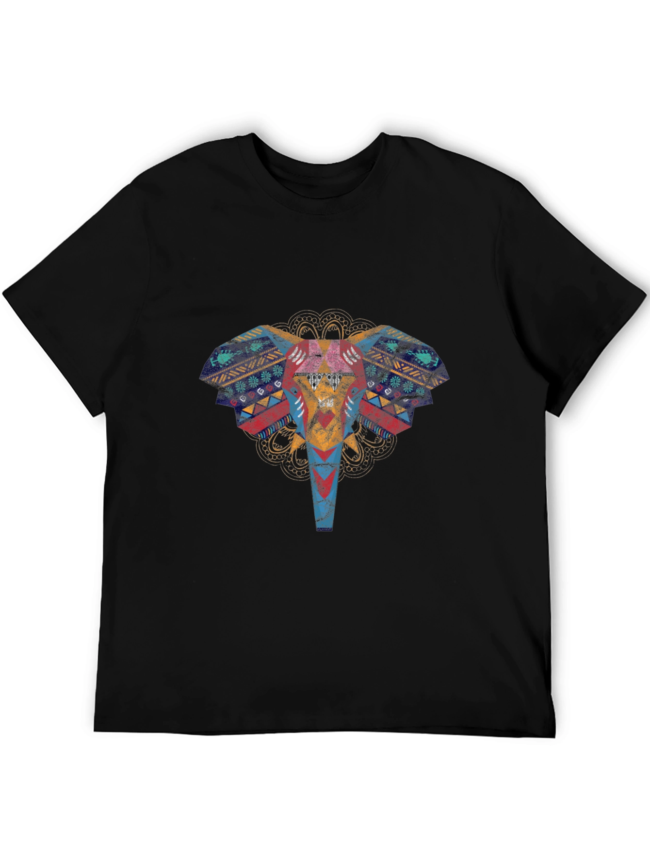 Elephant Graphic Print T-Shirt - Black