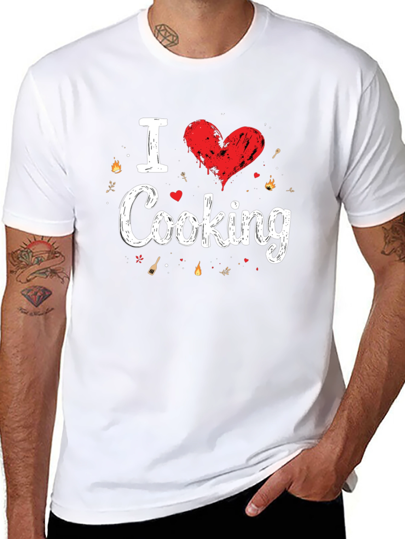 I Love Cooking Black T-Shirt