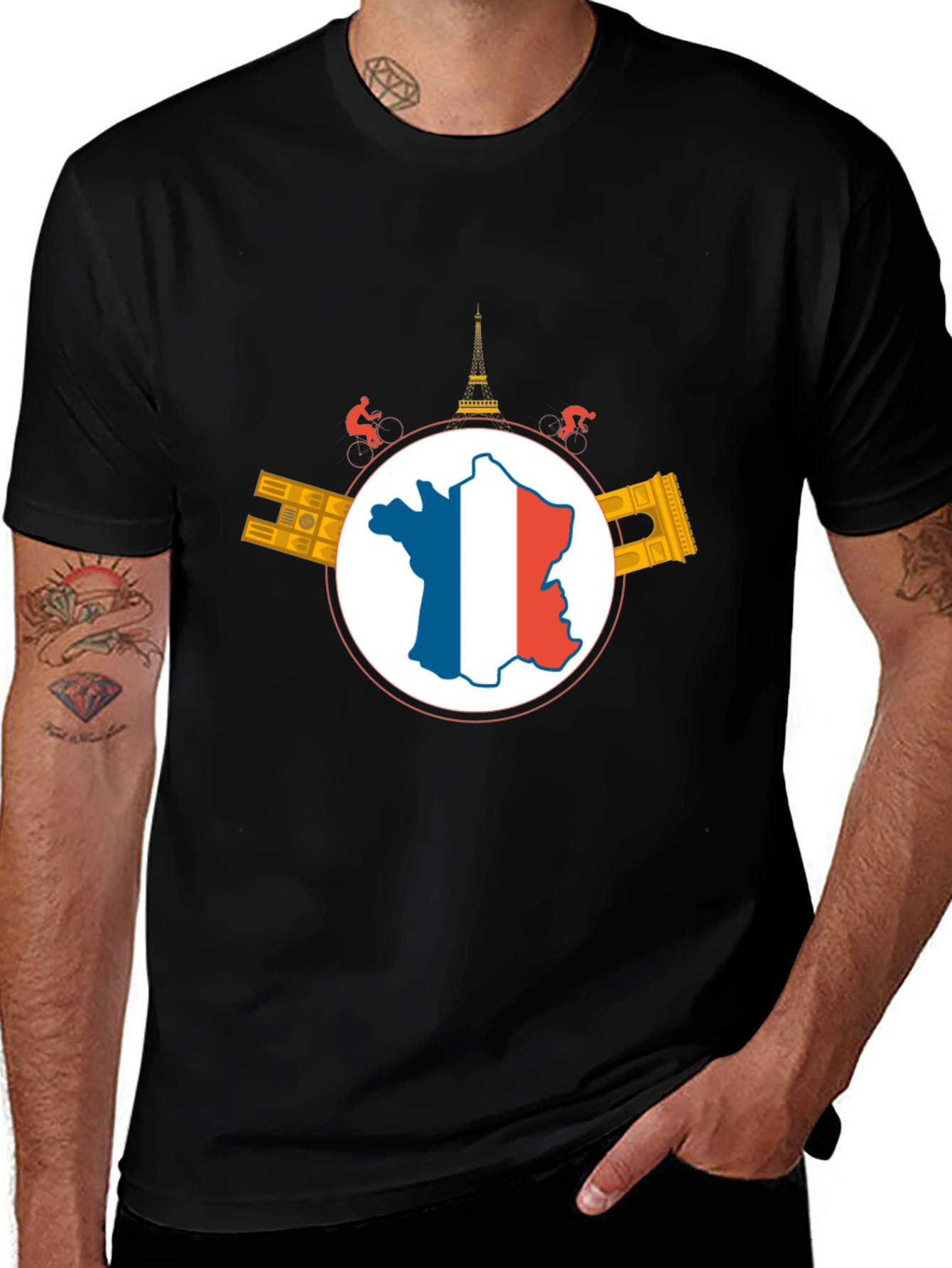 France Cycling Graphic T-Shirt - Black