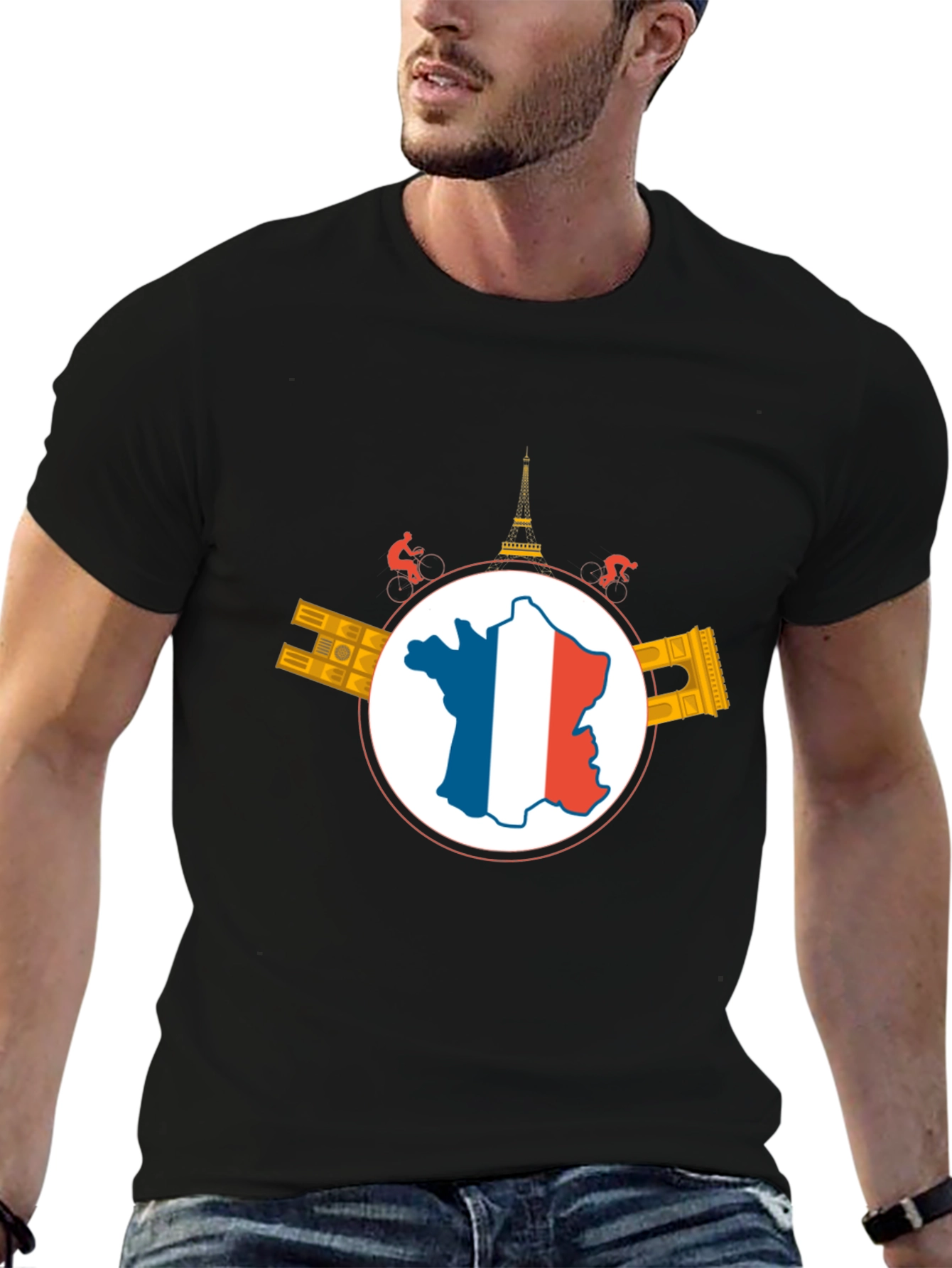 France Cycling Graphic T-Shirt - Black