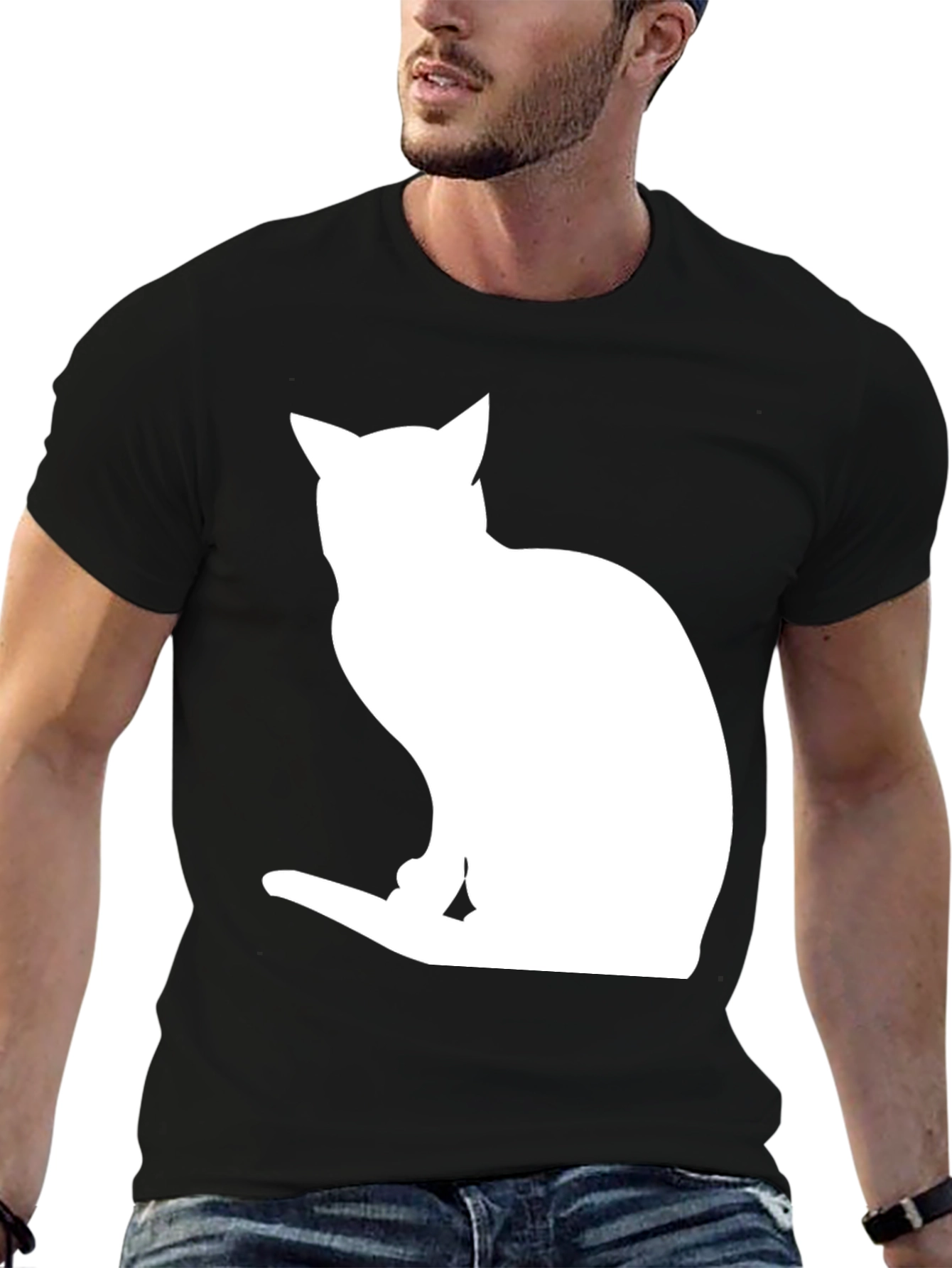 Cat Silhouette Black T-Shirt