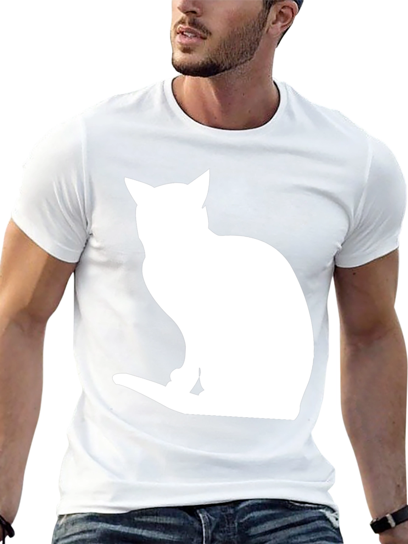 Cat Silhouette Black T-Shirt