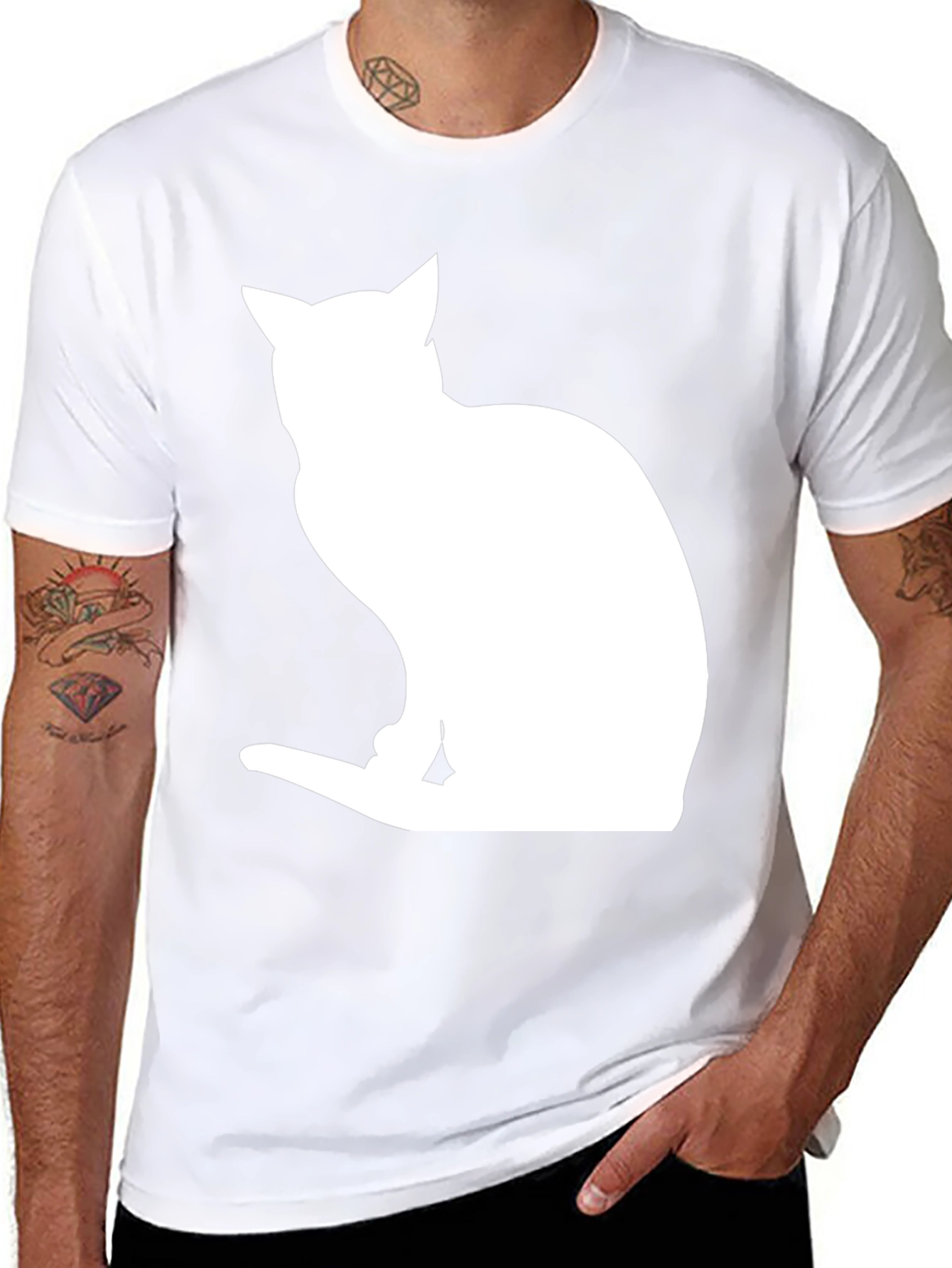 Cat Silhouette Black T-Shirt