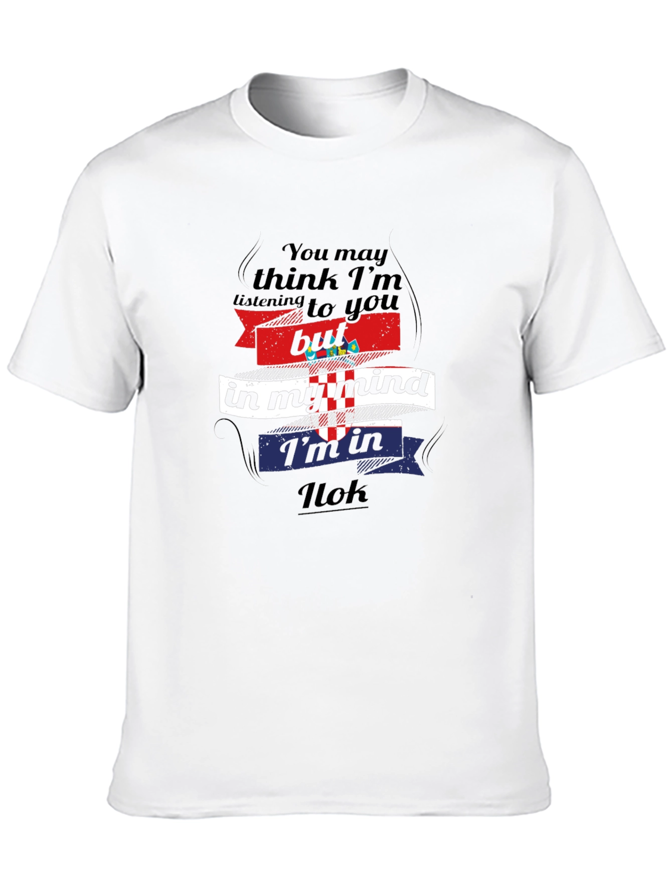 Funny Ilok Croatia T-Shirt Croatian Flag Design