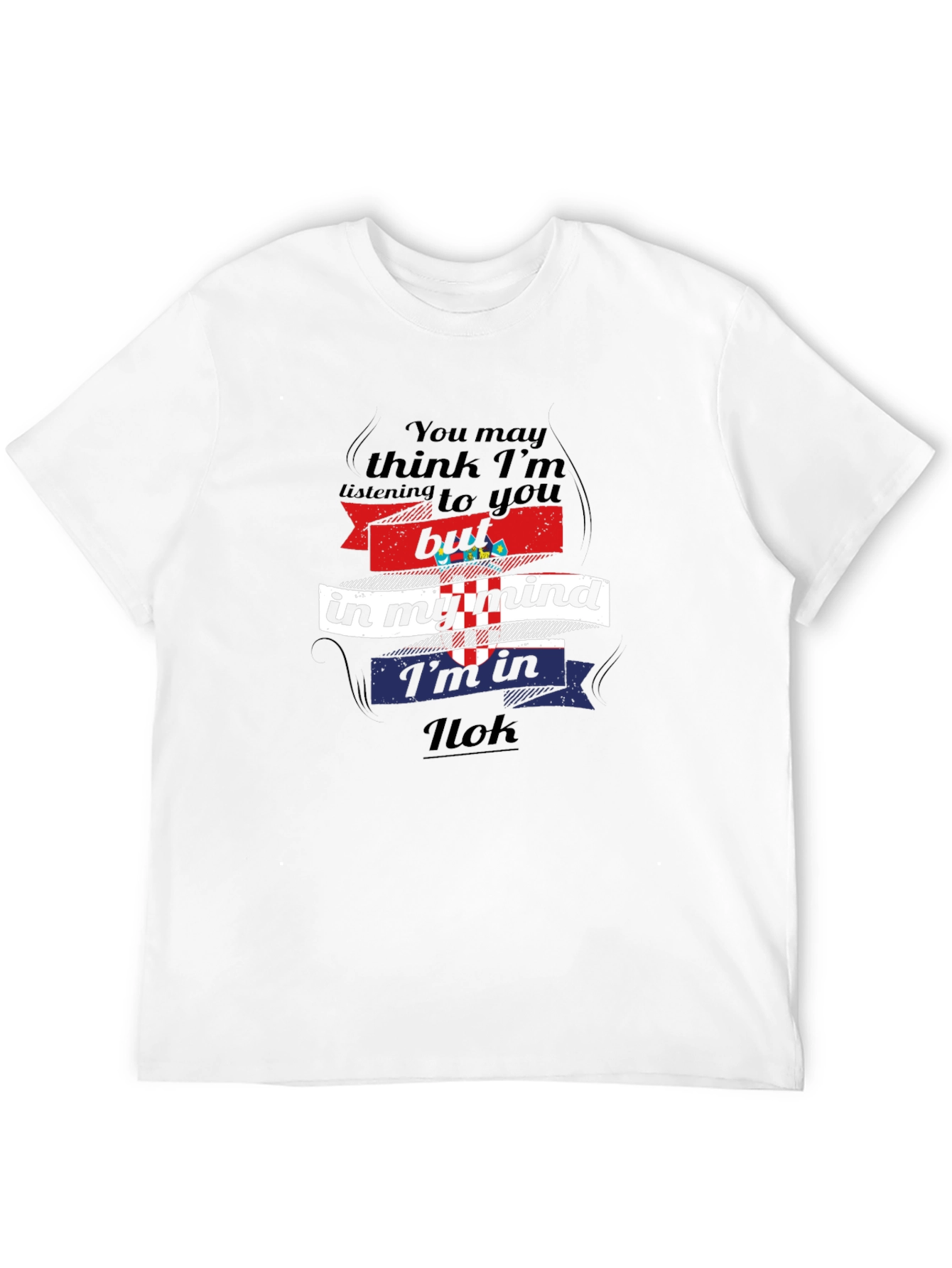 Funny Ilok Croatia T-Shirt Croatian Flag Design