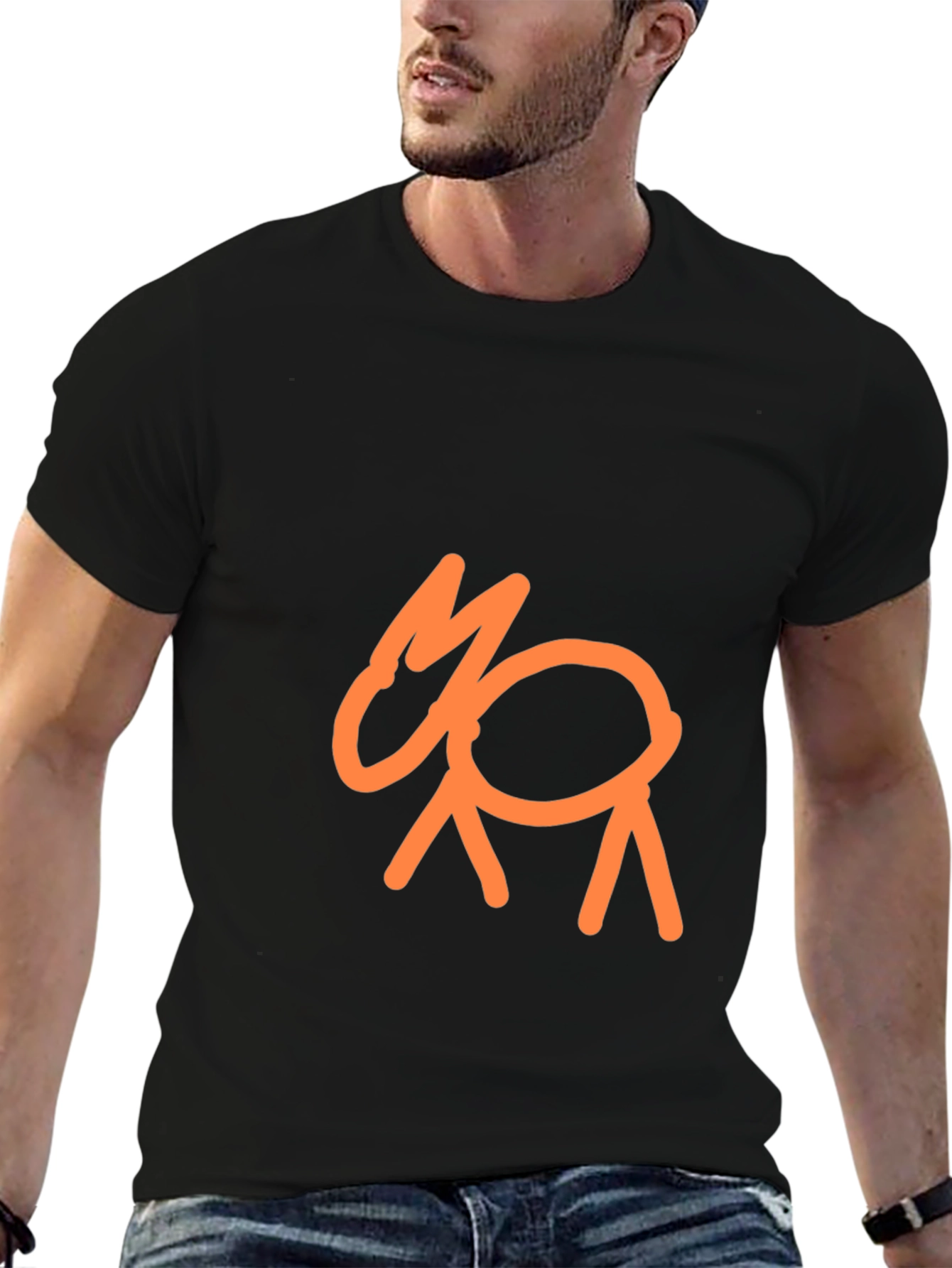 Modern Goat Graphic Black T-Shirt