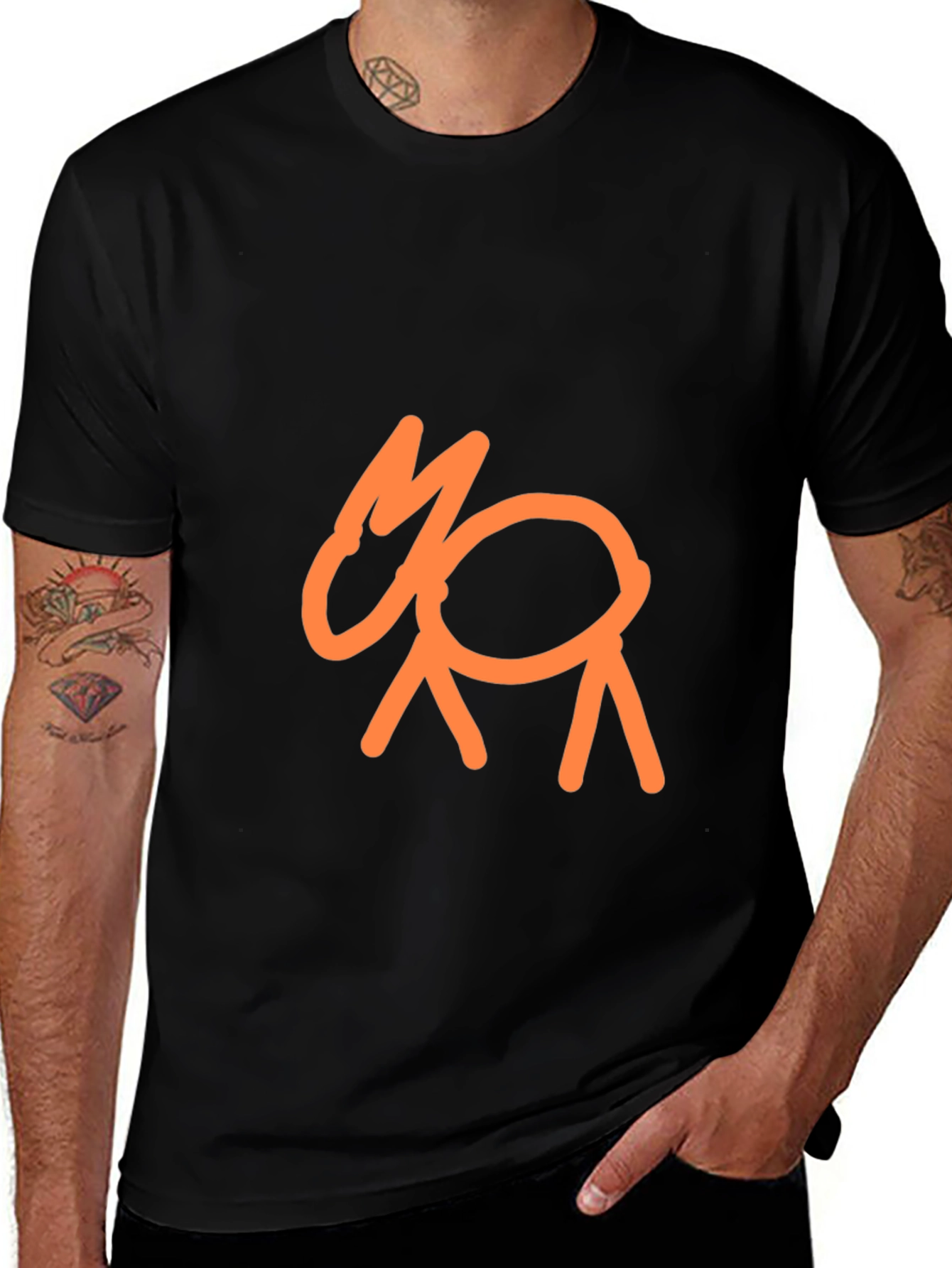 Modern Goat Graphic Black T-Shirt