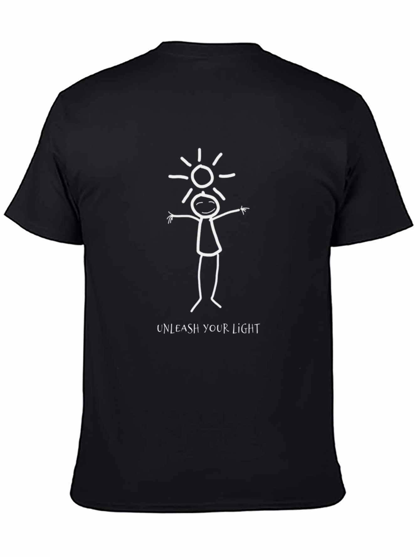 Unleash Your Light Graphic Tee - Black Cotton Blend