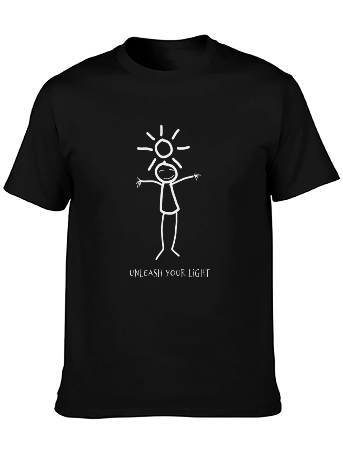 Unleash Your Light Graphic Tee - Black Cotton Blend
