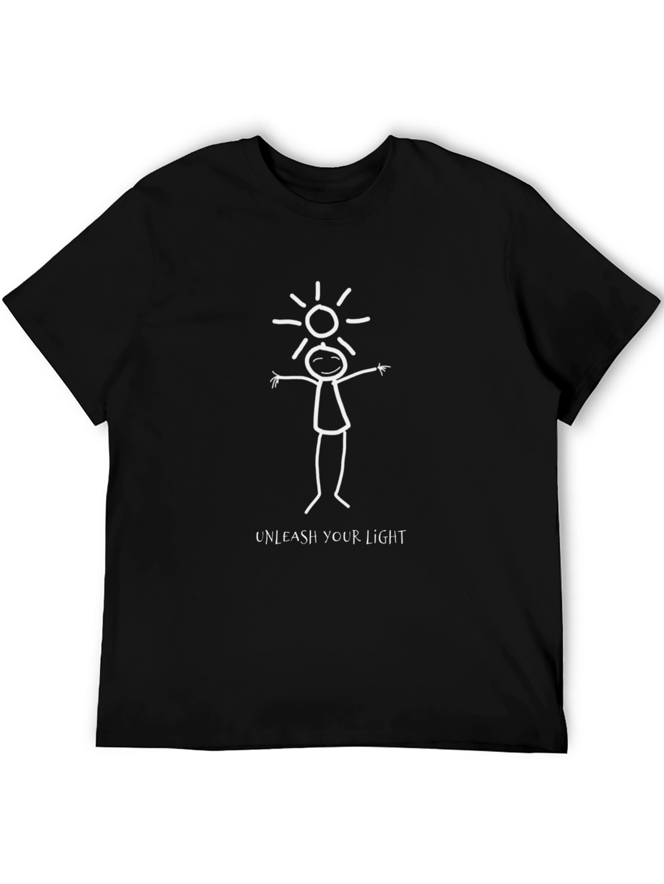 Unleash Your Light Graphic Tee - Black Cotton Blend