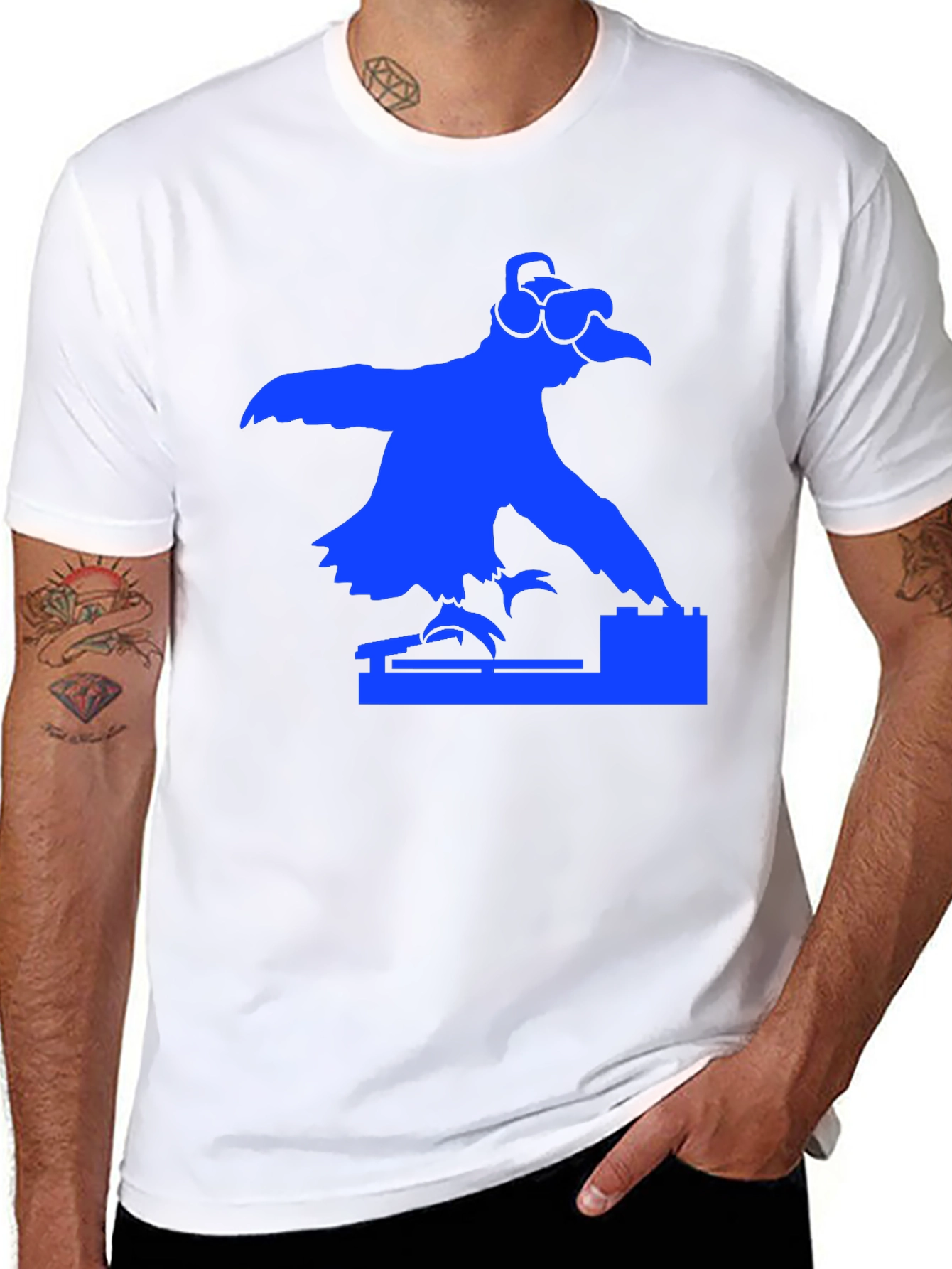 DJ Bird Graphic Tee - Black Cotton Comfort