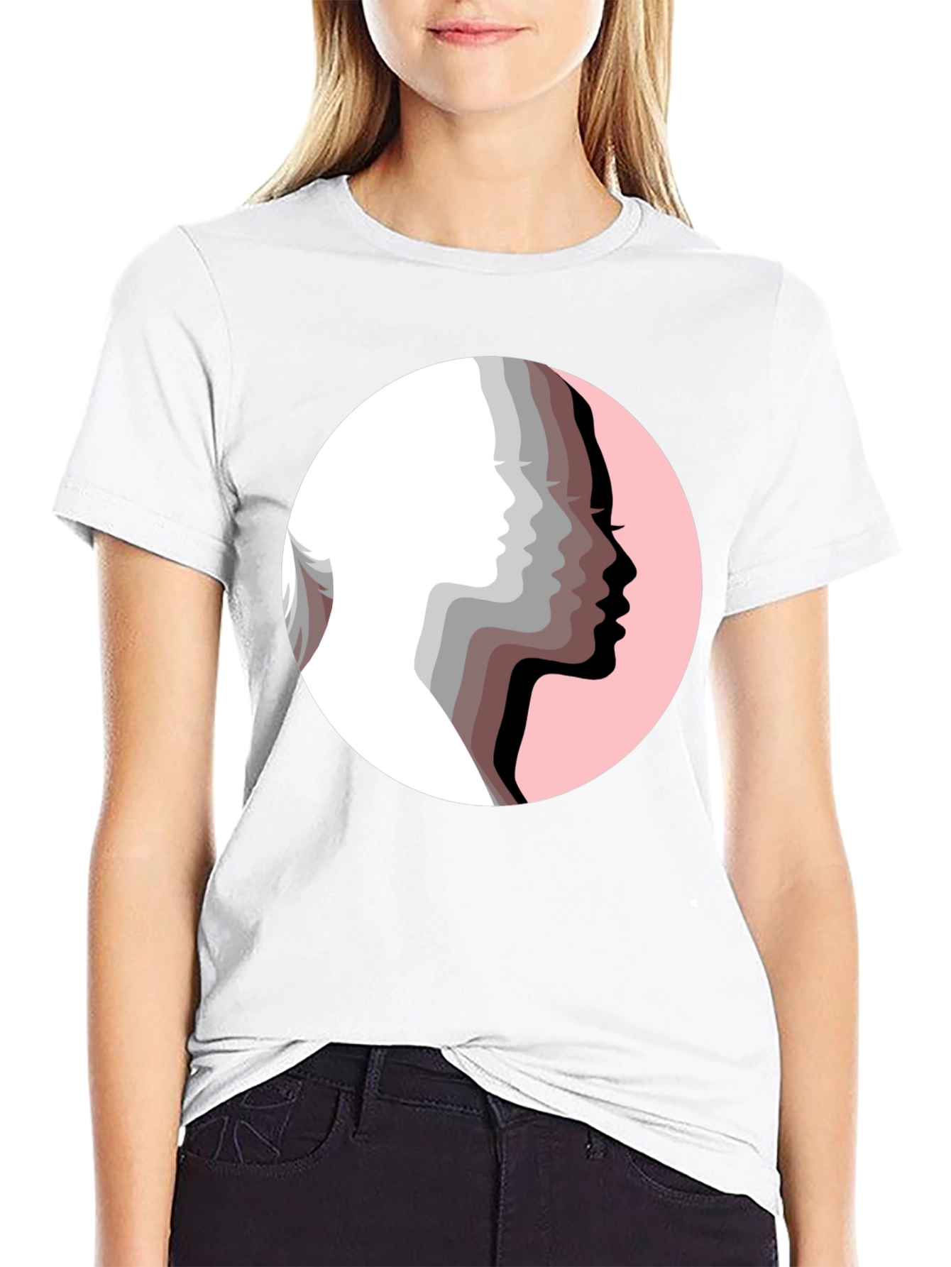 Silhouetted Faces Graphic Tee
