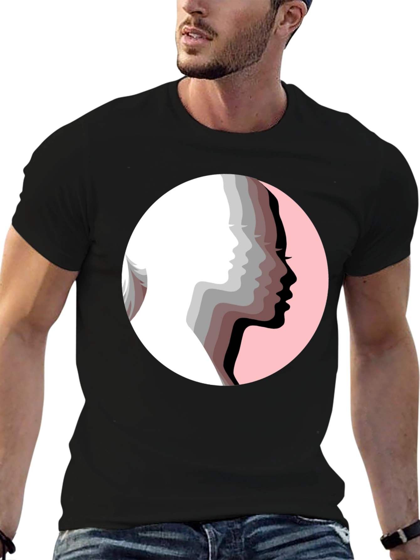 Silhouetted Faces Graphic Tee
