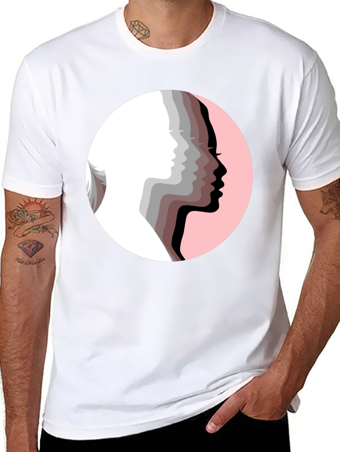 Silhouetted Faces Graphic Tee