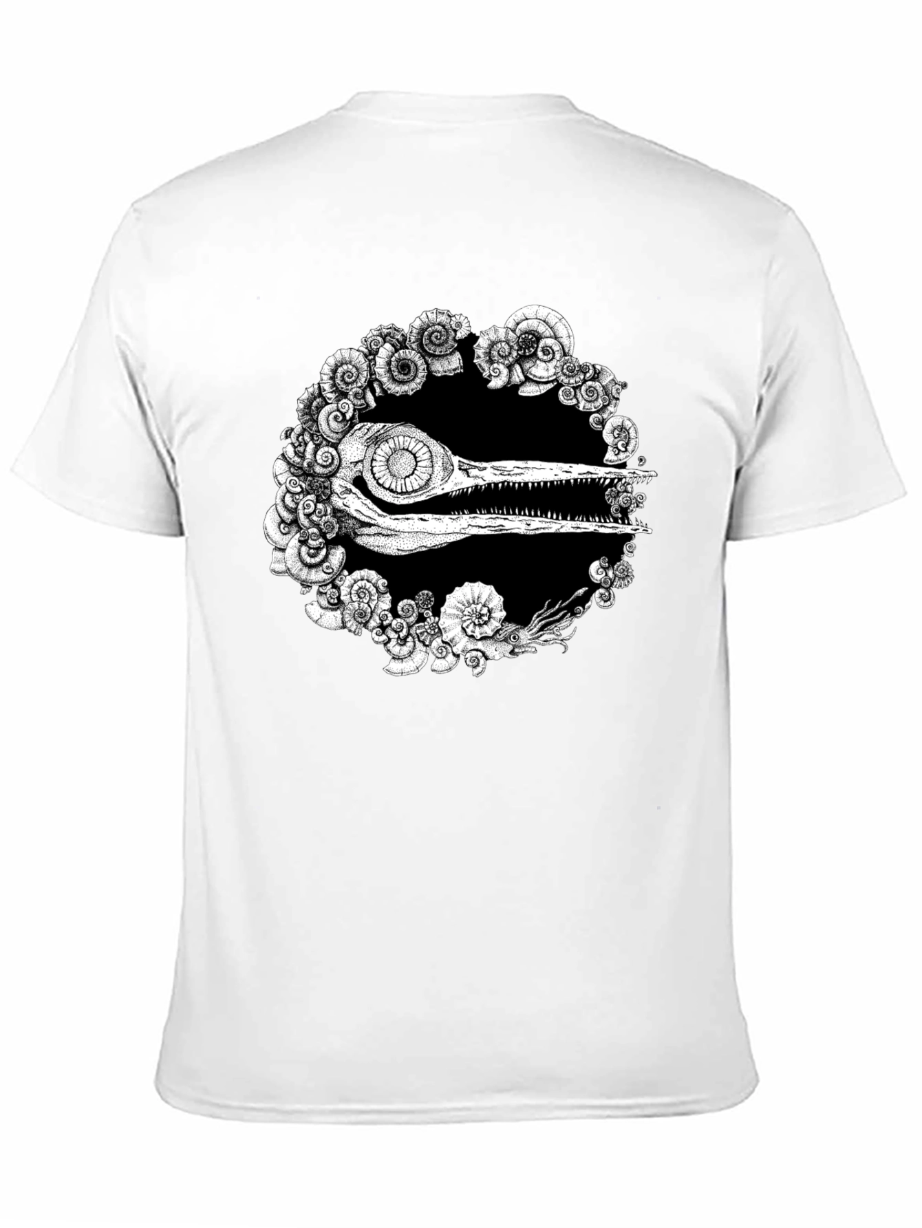 Unique Black T-Shirt with Fossil Graphic
