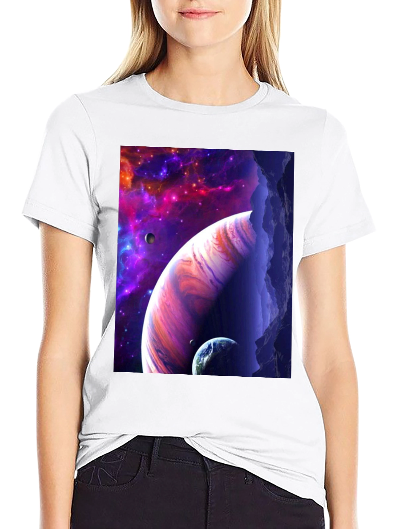 Cosmic Dreamer Black Graphic Tee