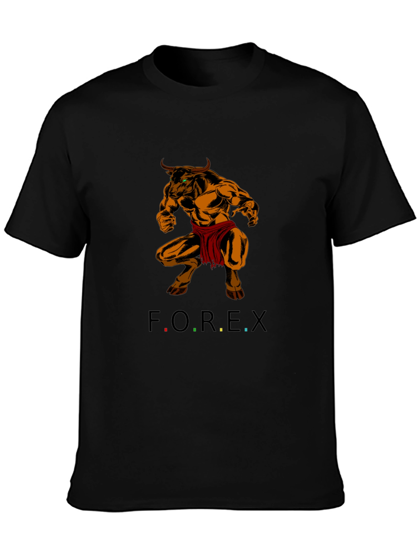 Forex Trading Bull T-Shirt - Black Cotton Tee