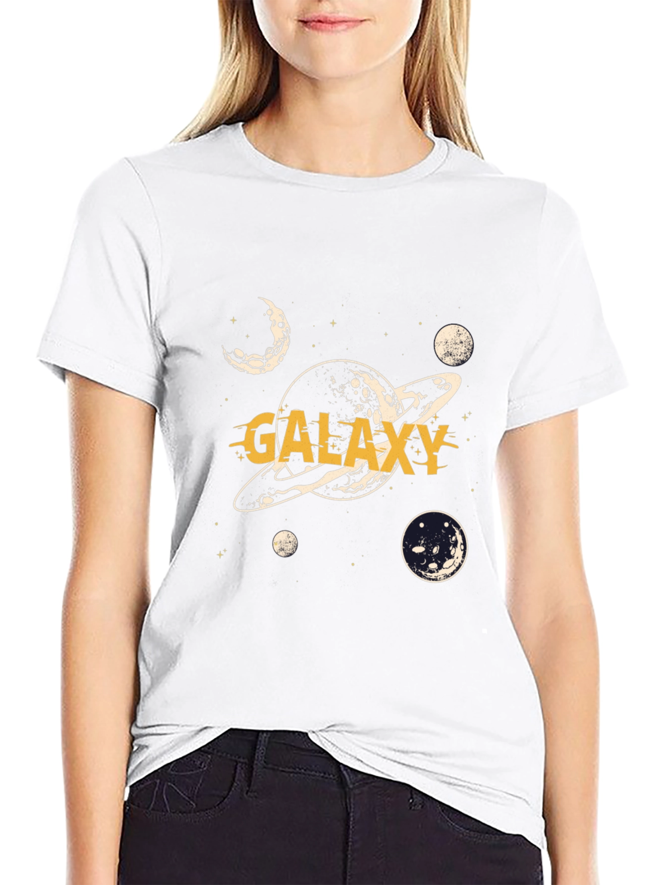 Galaxy Graphic Print Black T-Shirt