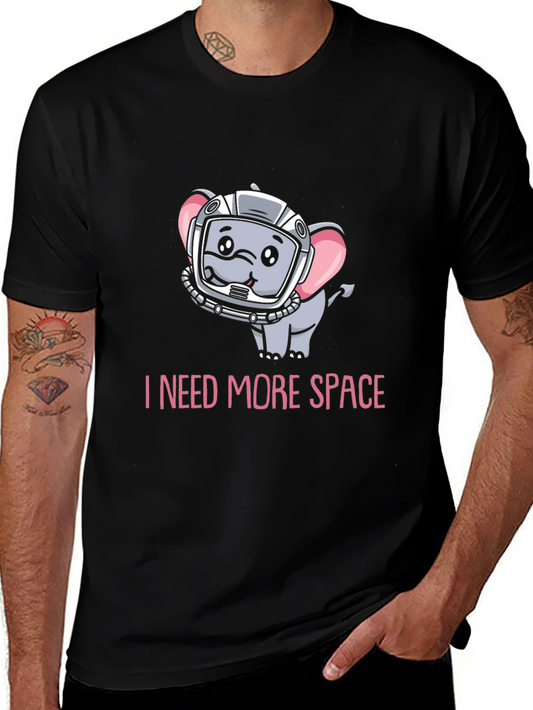 I Need More Space T-Shirt: Cute Astronaut Elephant Design