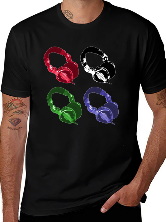 Retro Headphones Graphic Tee - Music Lover T-Shirt