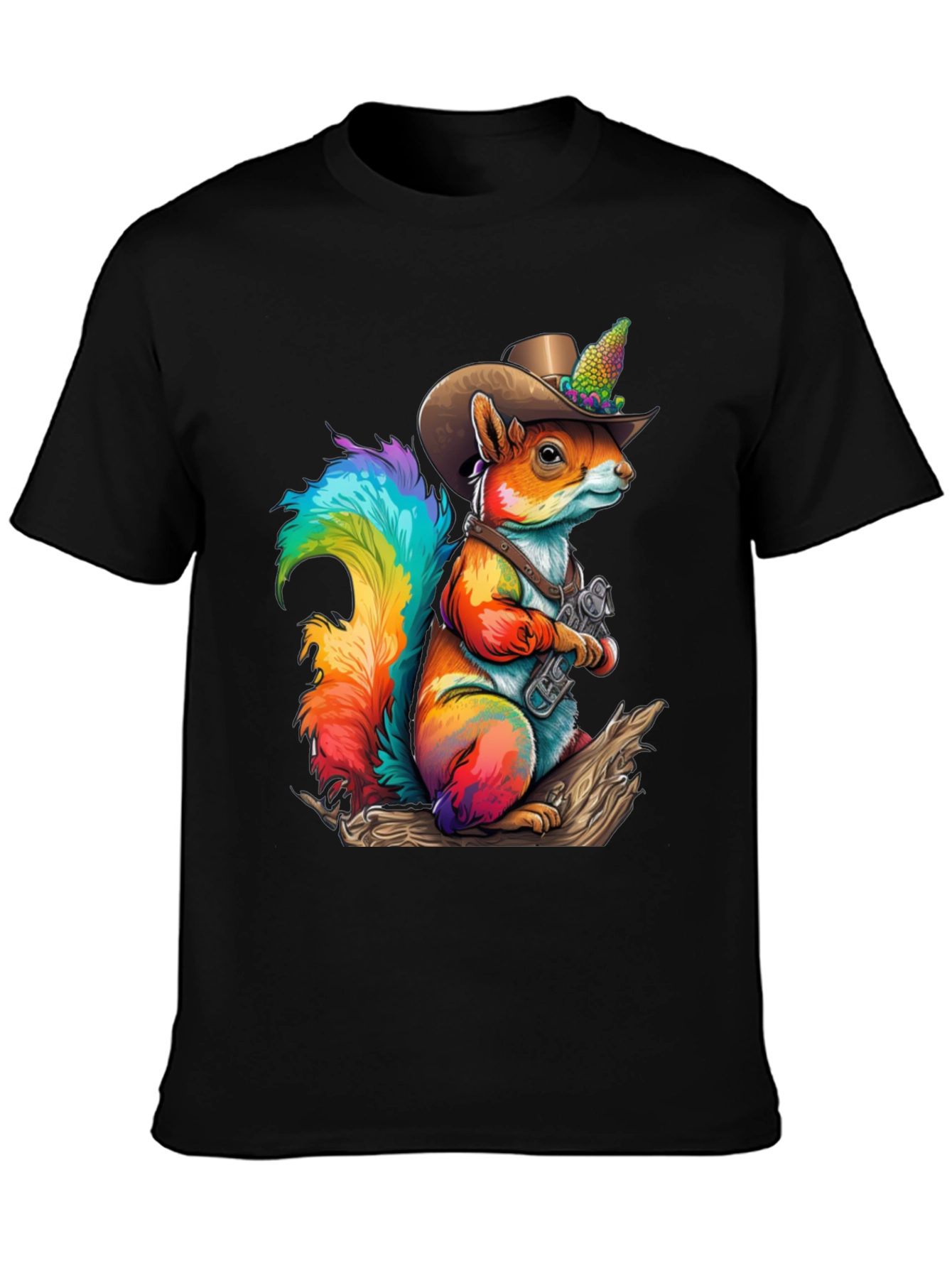 Rainbow Squirrel Cowboy T-Shirt