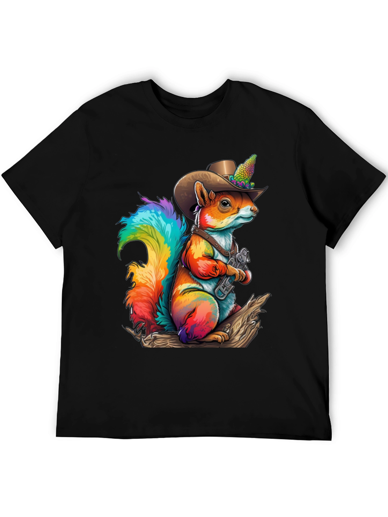 Rainbow Squirrel Cowboy T-Shirt