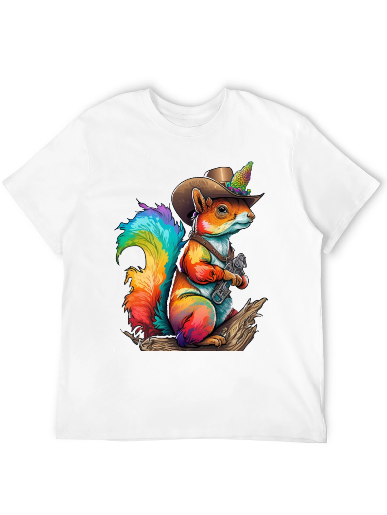 Rainbow Squirrel Cowboy T-Shirt