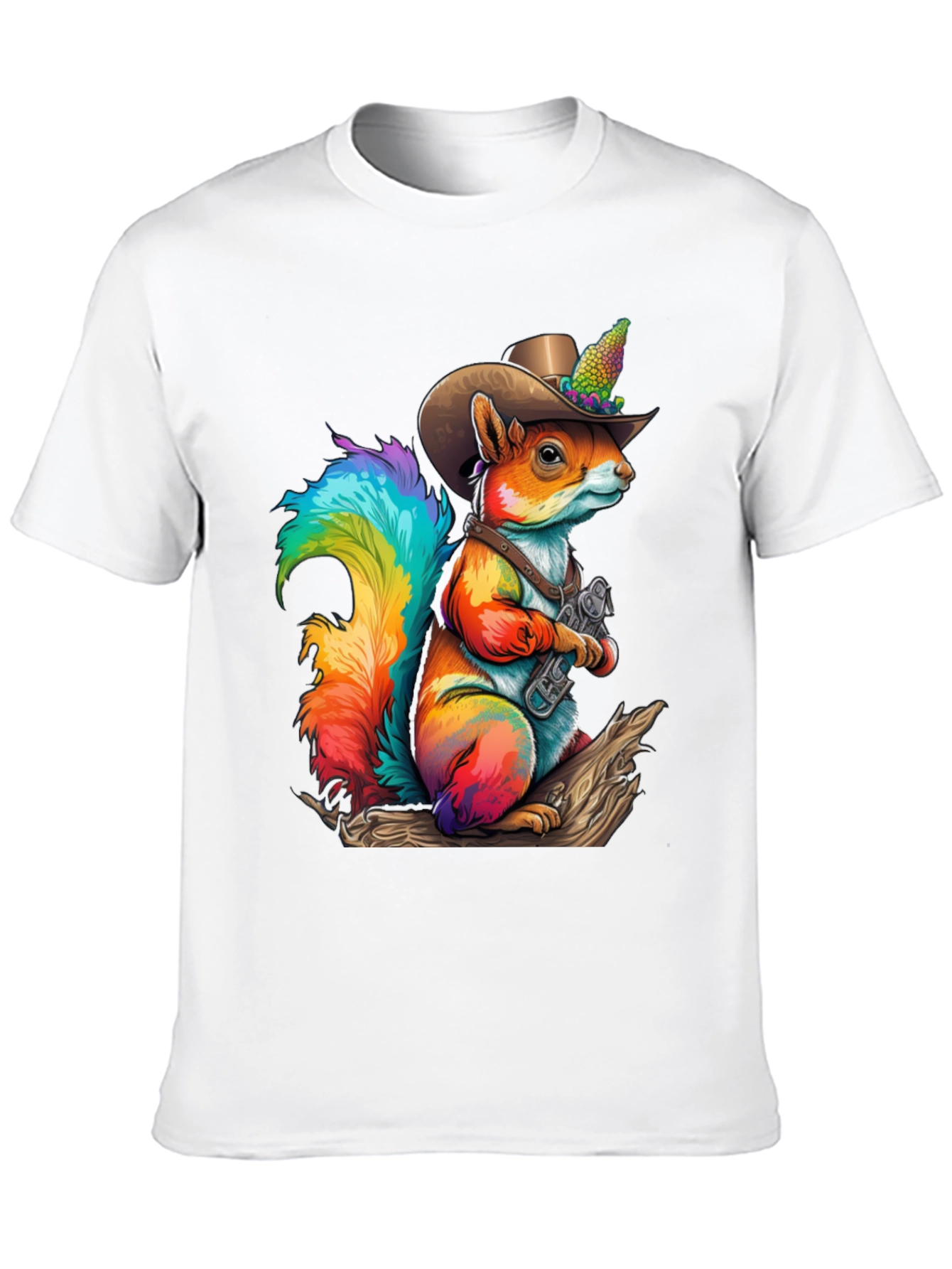 Rainbow Squirrel Cowboy T-Shirt