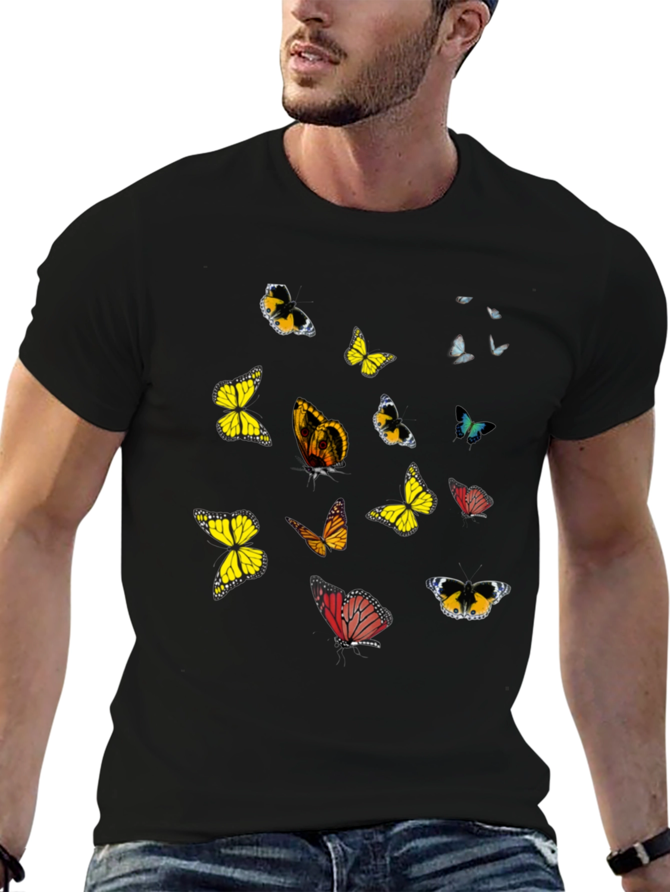 Butterfly Graphic Black T-Shirt