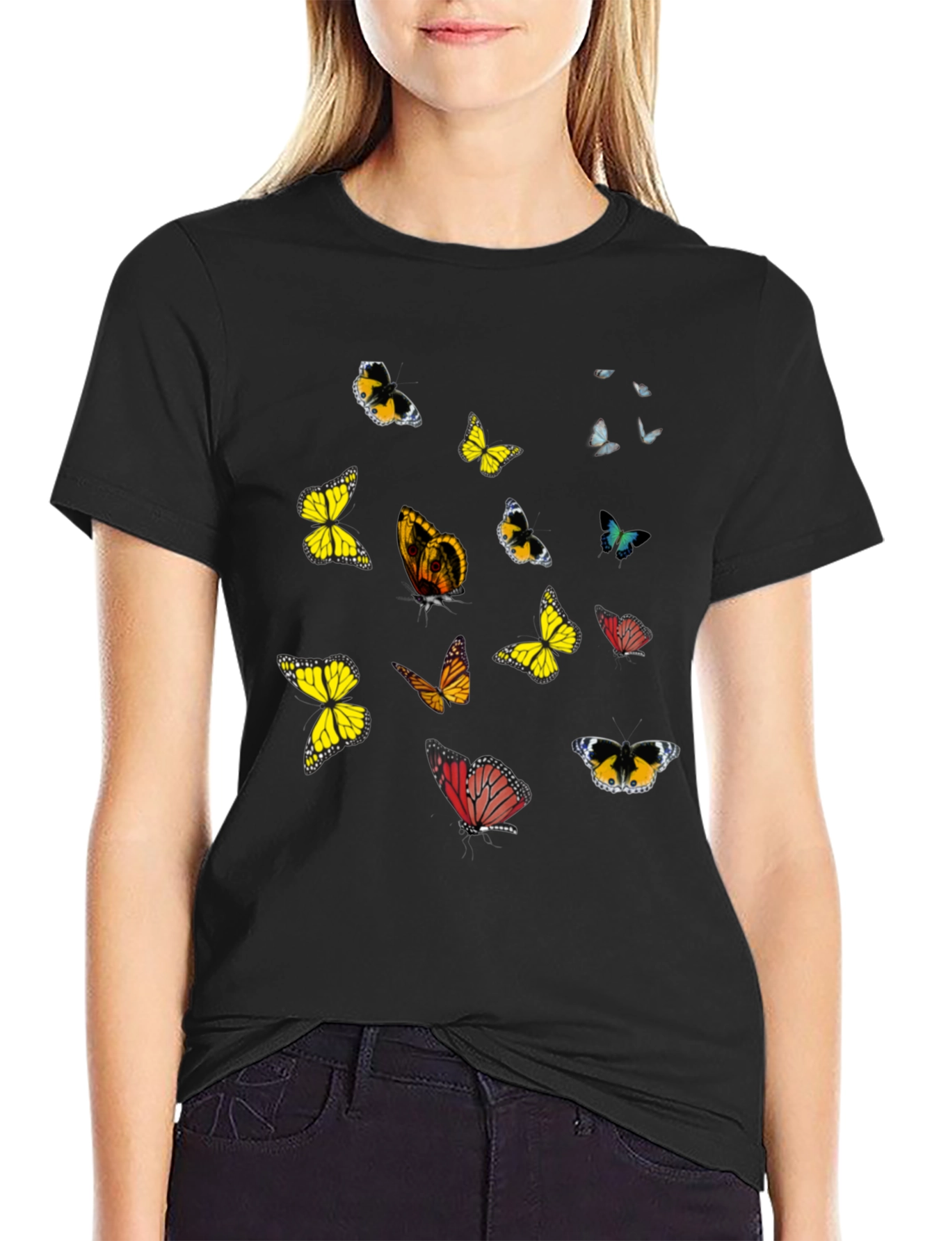 Butterfly Graphic Black T-Shirt