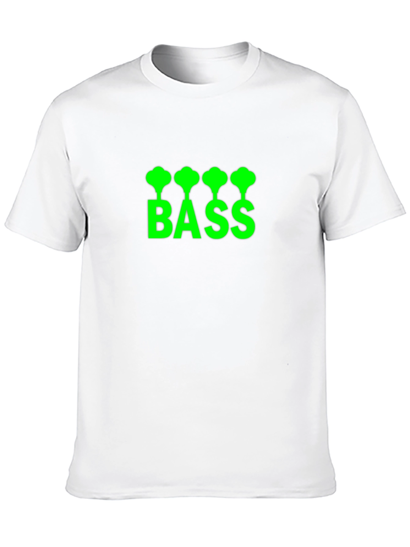 Bass Guitar T-Shirt - Green Graphic Print