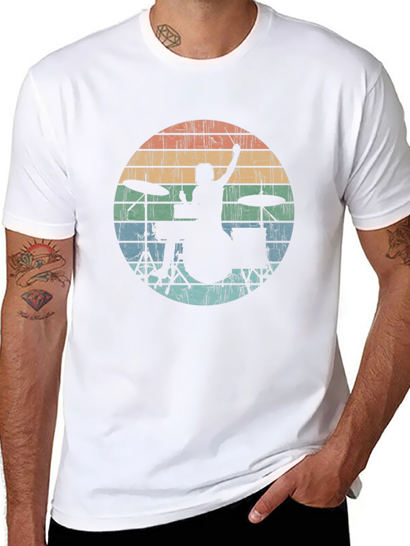 Retro Drummer Silhouette Tee