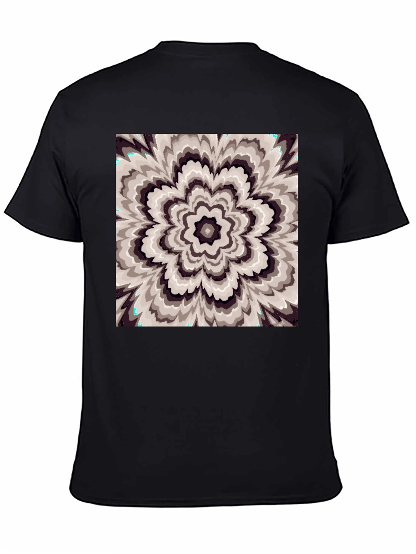 Abstract Floral Graphic Print T-Shirt - Black