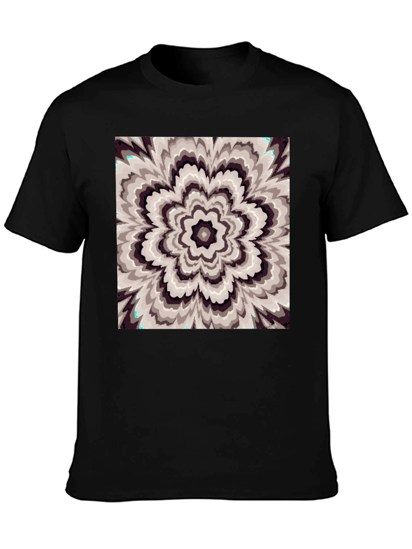 Abstract Floral Graphic Print T-Shirt - Black