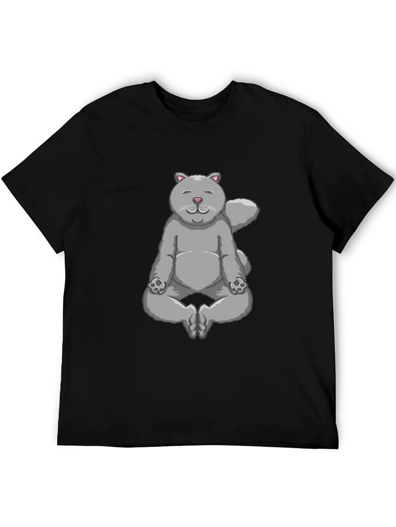 Meditating Cat Graphic T-Shirt - Zen Kitten