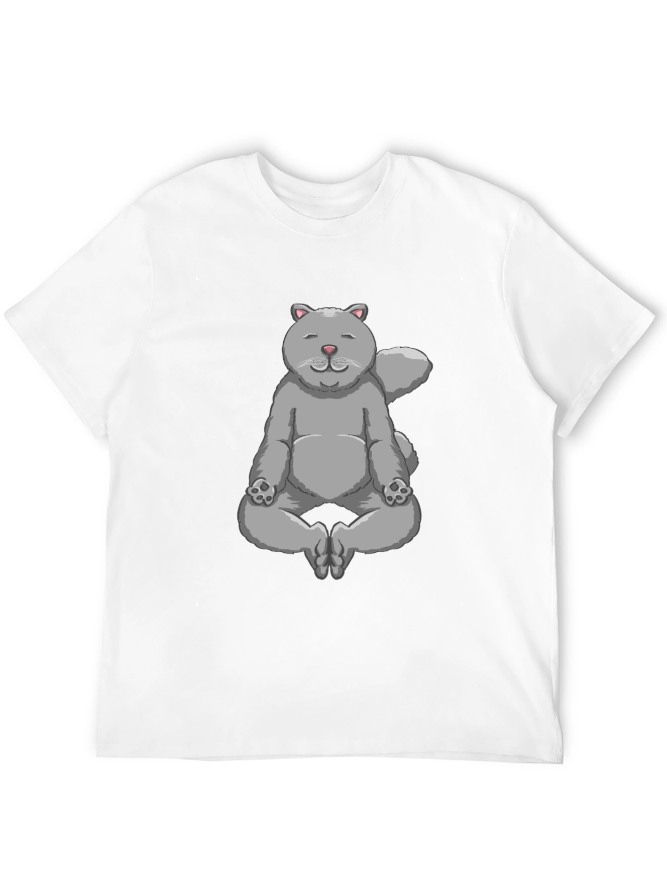 Meditating Cat Graphic T-Shirt - Zen Kitten
