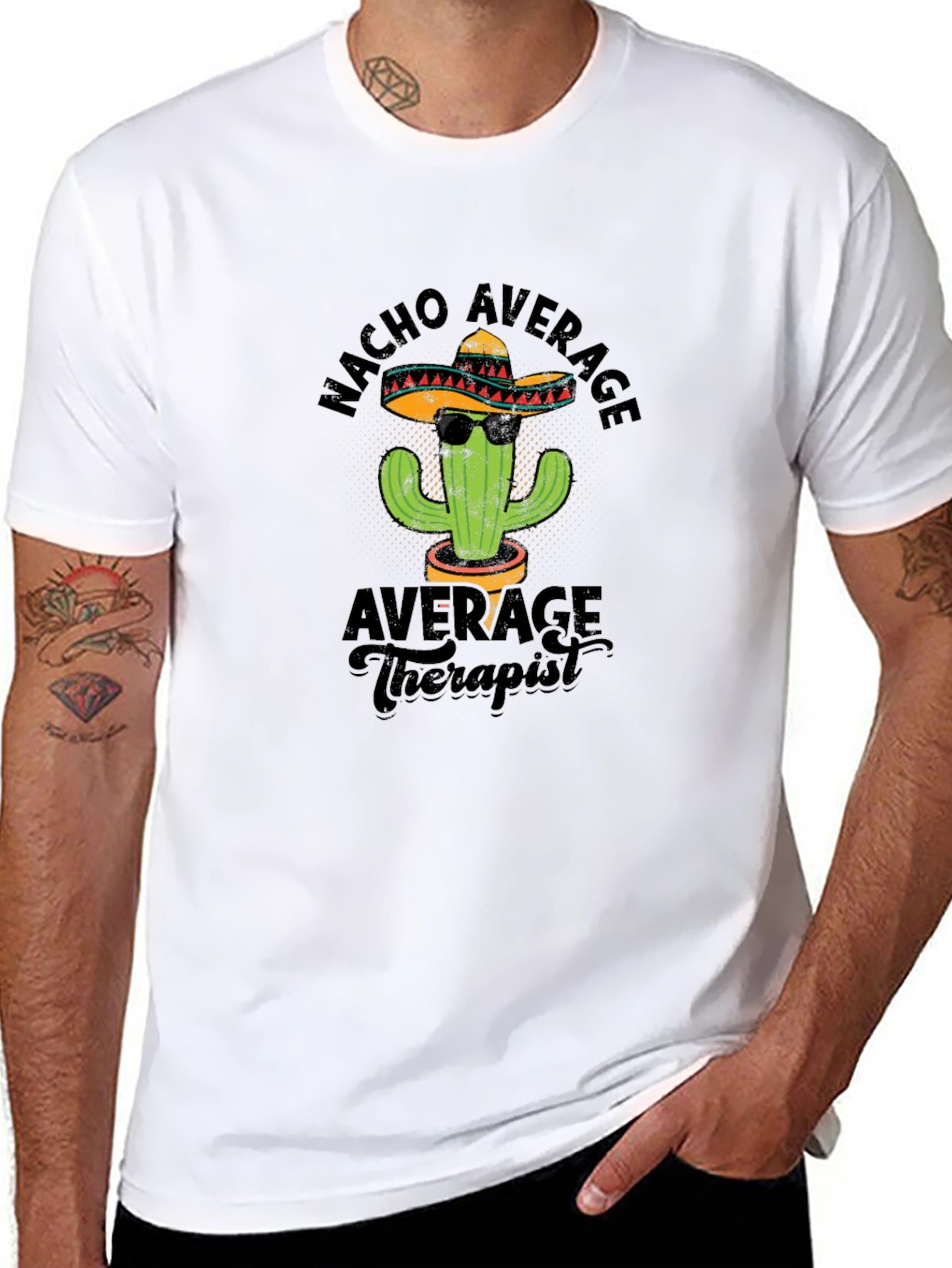 Nacho Average Therapist T-Shirt - Funny Cactus Design