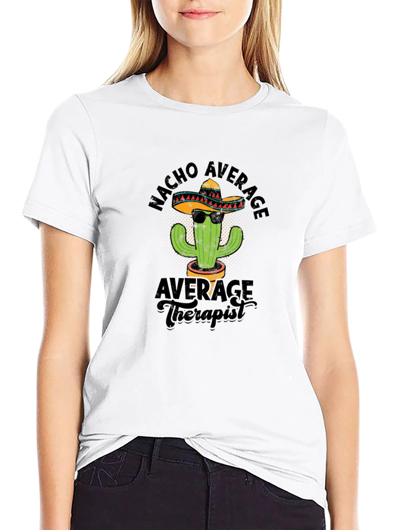 Nacho Average Therapist T-Shirt - Funny Cactus Design