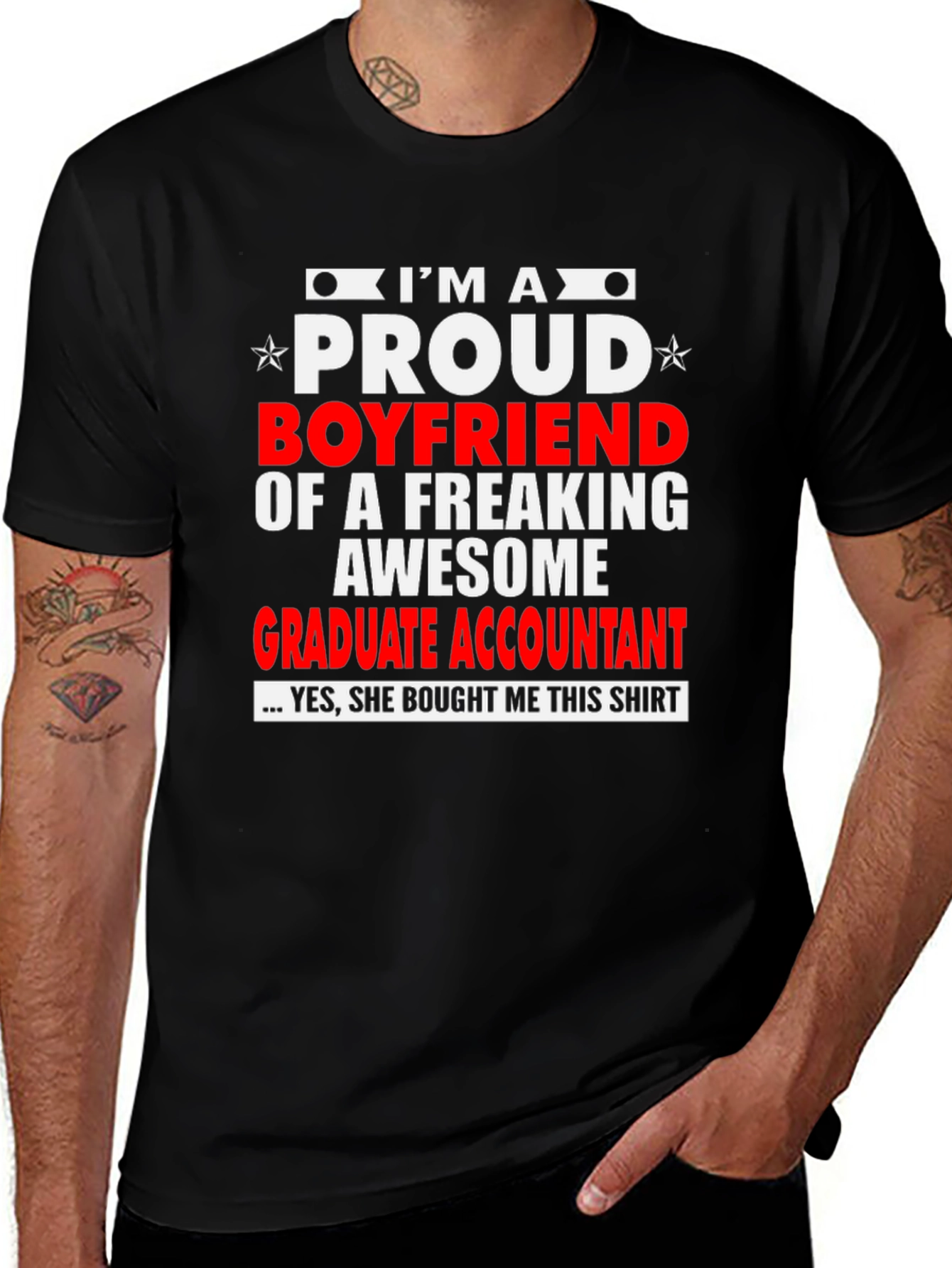 Proud Boyfriend Graphic Tee - Graduate Accountant